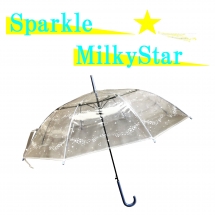 【ＣＲ００５】
６０ｃｍビニール傘
８本骨　ワンタッチタイプ
グラス骨　SparkleMilkeyStar