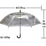 【６Ｇ】７０㎝ビニール傘ジャンプ式８本骨　グラス骨透明